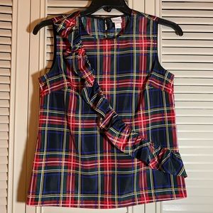 J. Crew tartan plaid ruffle tank